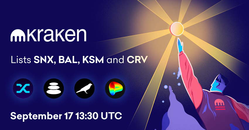Kraken bitcoin exchange añade nuevos tokens DeFi Synthetix (SNX), Balancer (BAL), Curve (CRV) y Kusama (KSM)